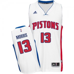 Maillot NBA Detroit Pistons #13 Marcus Morris Blanc Adidas Swingman Home - Homme