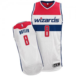 Maillot NBA Washington Wizards #8 Rasual Butler Blanc Adidas Authentic Home - Homme
