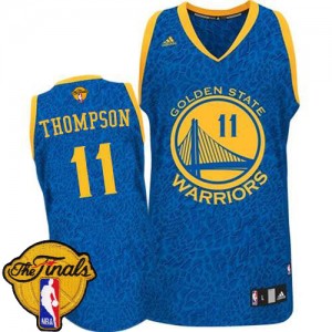 Maillot Adidas Bleu Crazy Light 2015 The Finals Patch Authentic Golden State Warriors - Klay Thompson #11 - Homme