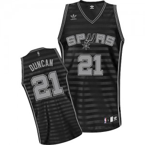 Maillot NBA San Antonio Spurs #21 Tim Duncan Gris noir Adidas Swingman Groove - Homme
