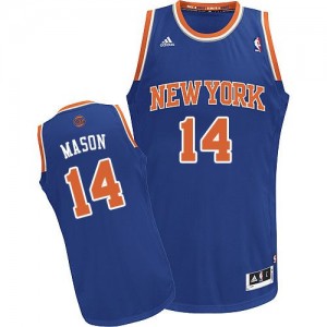 New York Knicks #14 Adidas Road Bleu royal Swingman Maillot d'équipe de NBA pas cher - Anthony Mason pour Homme