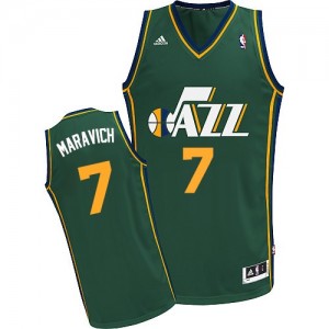 Maillot NBA Utah Jazz #7 Pete Maravich Vert Adidas Swingman Alternate - Homme
