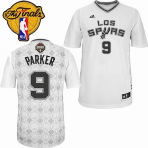 Maillot NBA Authentic Tony Parker #9 San Antonio Spurs New Latin Nights Finals Patch Blanc - Homme