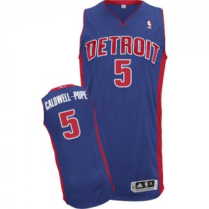 Maillot Adidas Bleu royal Road Authentic Detroit Pistons - Kentavious Caldwell-Pope #5 - Homme