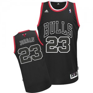 Chicago Bulls Michael Jordan #23 Shadow Authentic Maillot d'équipe de NBA - Noir pour Homme