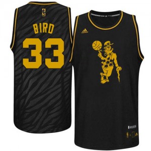 Boston Celtics Larry Bird #33 Precious Metals Fashion Swingman Maillot d'équipe de NBA - Noir pour Homme