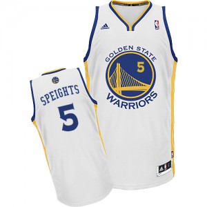 Golden State Warriors #5 Adidas Home Blanc Swingman Maillot d'équipe de NBA Vente - Marreese Speights pour Homme