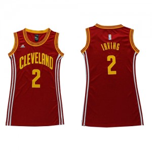 Maillot Adidas Vin Rouge Dress Authentic Cleveland Cavaliers - Kyrie Irving #2 - Femme