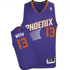 Phoenix Suns Steve Nash #13 Road Authentic Maillot d'équipe de NBA - Violet pour Femme