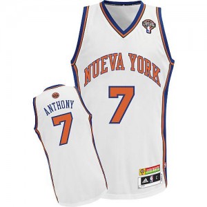 New York Knicks #7 Adidas Latin Nights Blanc Authentic Maillot d'équipe de NBA vente en ligne - Carmelo Anthony pour Homme