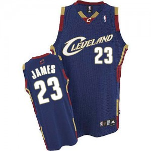Maillot NBA Bleu marin LeBron James #23 Cleveland Cavaliers Authentic Homme Adidas