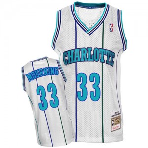 Charlotte Hornets #33 Mitchell and Ness Throwback Blanc Swingman Maillot d'équipe de NBA vente en ligne - Alonzo Mourning pour Homme