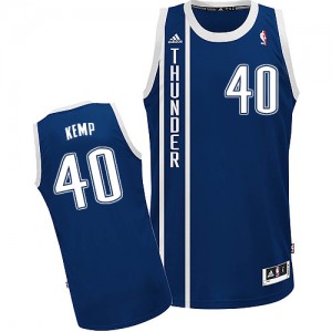 Oklahoma City Thunder #40 Adidas Alternate Bleu marin Swingman Maillot d'équipe de NBA Soldes discount - Shawn Kemp pour Homme