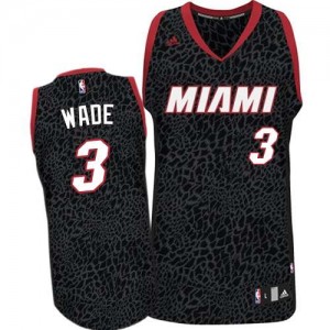 Maillot NBA Miami Heat #3 Dwyane Wade Noir Adidas Swingman Crazy Light - Homme