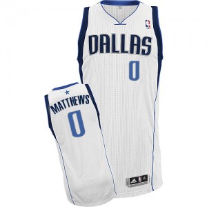 Maillot NBA Authentic Wesley Matthews #0 Dallas Mavericks Home Blanc - Enfants