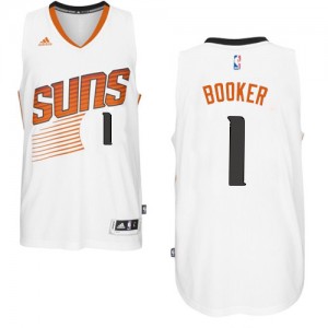 Maillot NBA Blanc Devin Booker #1 Phoenix Suns Home Swingman Homme Adidas