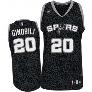 Maillot Adidas Noir Crazy Light Authentic San Antonio Spurs - Manu Ginobili #20 - Homme