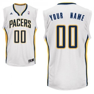 Maillot NBA Indiana Pacers Personnalisé Swingman Blanc Adidas Home - Homme