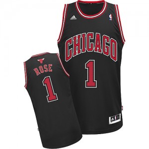 Chicago Bulls Derrick Rose #1 Alternate Swingman Maillot d'équipe de NBA - Noir pour Homme