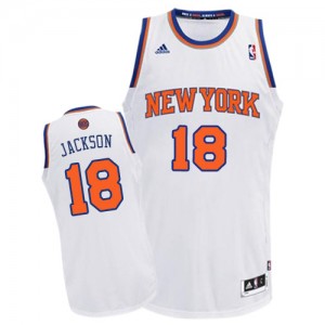 Maillot NBA New York Knicks #18 Phil Jackson Blanc Adidas Swingman Home - Homme