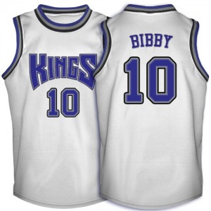 Sacramento Kings #10 Adidas Throwback Blanc Authentic Maillot d'équipe de NBA Magasin d'usine - Mike Bibby pour Homme
