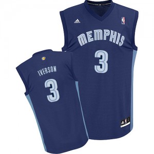 Maillot NBA Bleu marin Allen Iverson #3 Memphis Grizzlies Road Swingman Homme Adidas