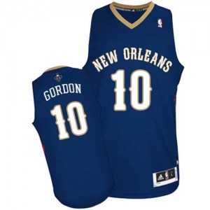 Maillot NBA New Orleans Pelicans #10 Eric Gordon Bleu marin Adidas Authentic Road - Homme