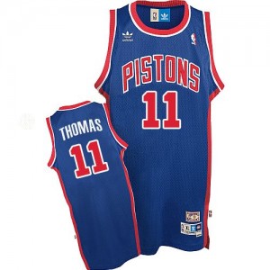 Detroit Pistons Isiah Thomas #11 Throwback Authentic Maillot d'équipe de NBA - Bleu pour Homme