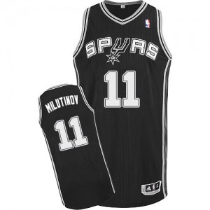 San Antonio Spurs #11 Adidas Road Noir Authentic Maillot d'équipe de NBA la vente - Nikola Milutinov pour Homme