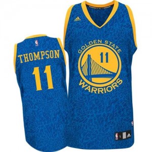 Maillot NBA Golden State Warriors #11 Klay Thompson Bleu Adidas Swingman Crazy Light - Homme