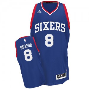 Philadelphia 76ers Jahlil Okafor #8 Alternate Swingman Maillot d'équipe de NBA - Bleu royal pour Homme