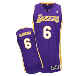 Los Angeles Lakers Jordan Clarkson #6 Road Authentic Maillot d'équipe de NBA - Violet pour Homme