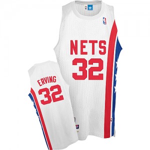 Maillot NBA Brooklyn Nets #32 Julius Erving Blanc Adidas Authentic Throwback ABA Retro - Homme