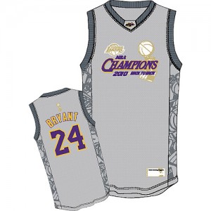 Maillot Authentic Los Angeles Lakers NBA 2010 Finals Champions Gris - #24 Kobe Bryant - Homme