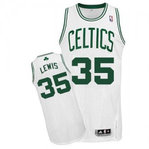 Maillot NBA Boston Celtics #35 Reggie Lewis Blanc Adidas Authentic Home - Homme