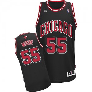 Chicago Bulls E'Twaun Moore #55 Alternate Swingman Maillot d'équipe de NBA - Noir pour Homme