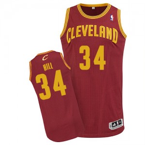 Maillot Authentic Cleveland Cavaliers NBA Road Vin Rouge - #34 Tyrone Hill - Homme