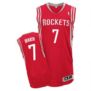 Houston Rockets #7 Adidas Road Rouge Authentic Maillot d'équipe de NBA pas cher - Sam Dekker pour Homme