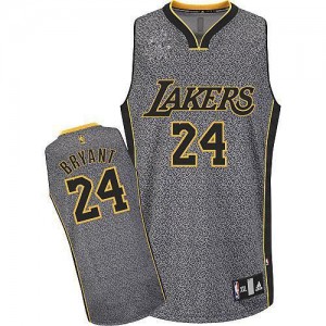 Maillot NBA Los Angeles Lakers #24 Kobe Bryant Gris Adidas Authentic Static Fashion - Homme