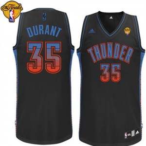 Oklahoma City Thunder #35 Adidas Vibe Finals Patch Noir Swingman Maillot d'équipe de NBA Soldes discount - Kevin Durant pour Homme