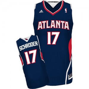 Maillot NBA Bleu marin Dennis Schroder #17 Atlanta Hawks Road Swingman Homme Adidas
