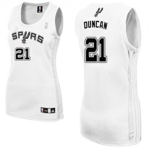 Maillot Authentic San Antonio Spurs NBA Home Blanc - #21 Tim Duncan - Femme