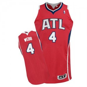 Atlanta Hawks #4 Adidas Alternate Rouge Authentic Maillot d'équipe de NBA Discount - Spud Webb pour Homme