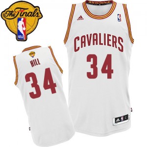 Maillot NBA Cleveland Cavaliers #34 Tyrone Hill Blanc Adidas Swingman Home 2015 The Finals Patch - Homme