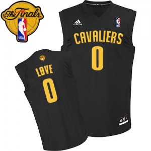 Maillot NBA Authentic Kevin Love #0 Cleveland Cavaliers Fashion 2015 The Finals Patch Noir - Homme