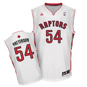 Maillot NBA Blanc Patrick Patterson #54 Toronto Raptors Home Swingman Homme Adidas