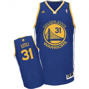 Maillot NBA Bleu royal Festus Ezeli #31 Golden State Warriors Road Swingman Homme Adidas
