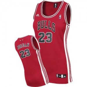 Chicago Bulls Michael Jordan #23 Road Swingman Maillot d'équipe de NBA - Rouge pour Femme