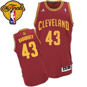 Maillot NBA Vin Rouge Brad Daugherty #43 Cleveland Cavaliers Road 2015 The Finals Patch Swingman Homme Adidas