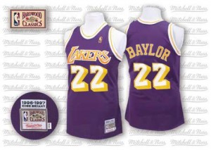 Maillot NBA Los Angeles Lakers #22 Elgin Baylor Violet Mitchell and Ness Authentic Throwback - Homme